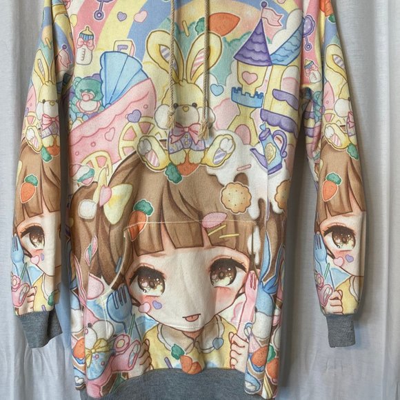 Anime Girl Hoodie Jacket - Pastel Soft Fairy Anime Kawaii Cute Japan - E-Girl - Picture 5 of 5